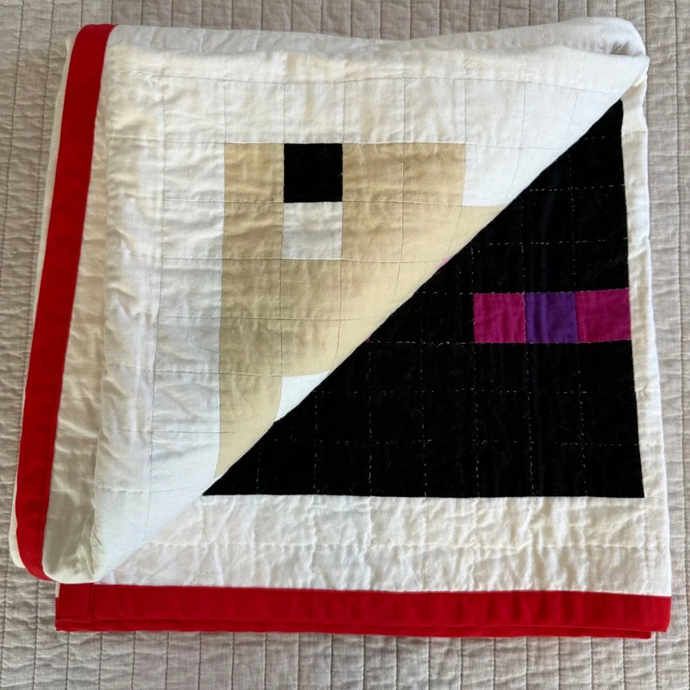 Handmade Minecraft Character Patchwork Quilt 50x65 Red Border Gamer Bedding